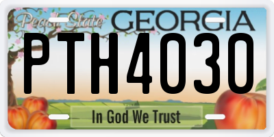 GA license plate PTH4030