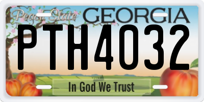 GA license plate PTH4032