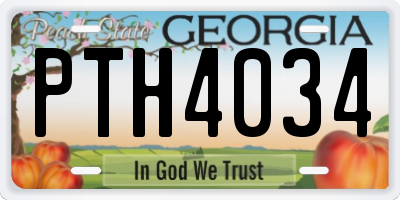 GA license plate PTH4034