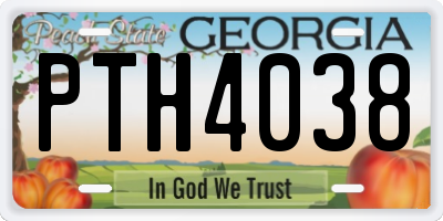 GA license plate PTH4038