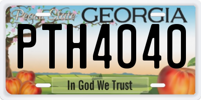 GA license plate PTH4040