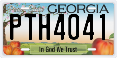 GA license plate PTH4041