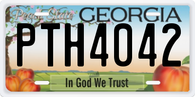 GA license plate PTH4042
