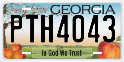 GA license plate PTH4043