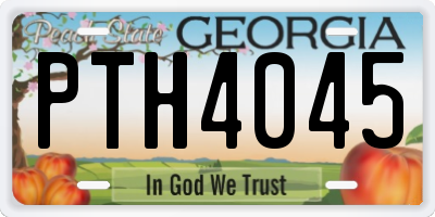GA license plate PTH4045