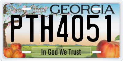 GA license plate PTH4051