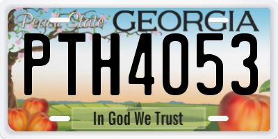 GA license plate PTH4053