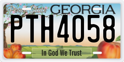 GA license plate PTH4058