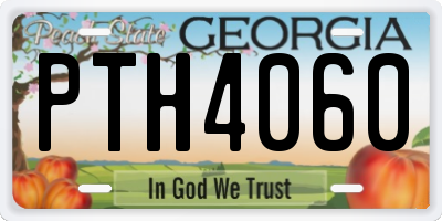 GA license plate PTH4060