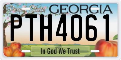 GA license plate PTH4061