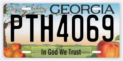 GA license plate PTH4069