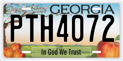 GA license plate PTH4072