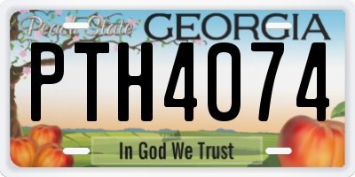 GA license plate PTH4074