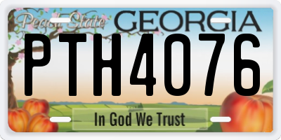 GA license plate PTH4076