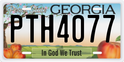 GA license plate PTH4077