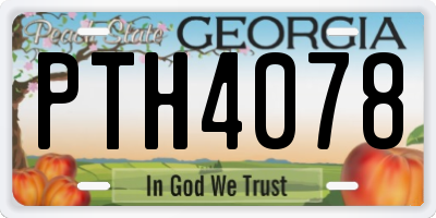 GA license plate PTH4078