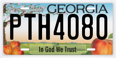 GA license plate PTH4080