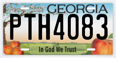 GA license plate PTH4083