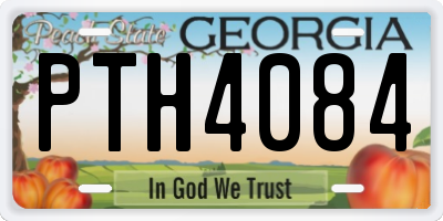GA license plate PTH4084