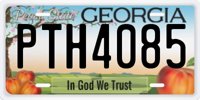 GA license plate PTH4085