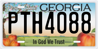 GA license plate PTH4088