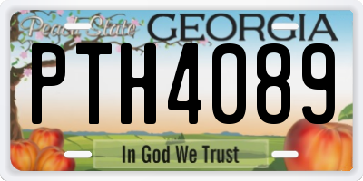 GA license plate PTH4089