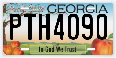 GA license plate PTH4090