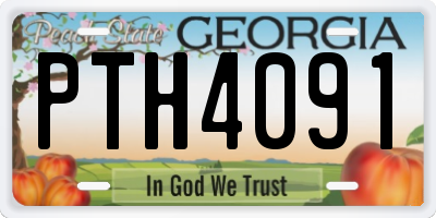 GA license plate PTH4091