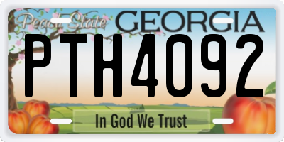 GA license plate PTH4092
