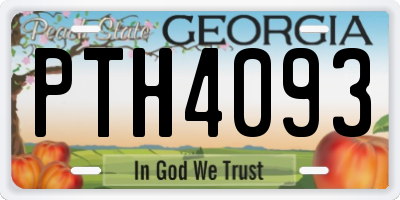GA license plate PTH4093