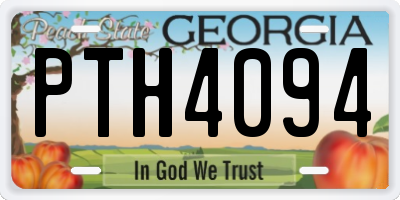 GA license plate PTH4094