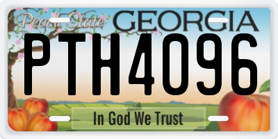 GA license plate PTH4096