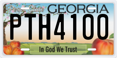 GA license plate PTH4100