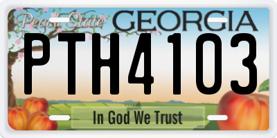 GA license plate PTH4103