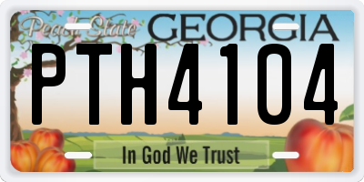 GA license plate PTH4104
