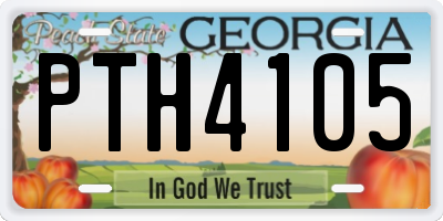 GA license plate PTH4105