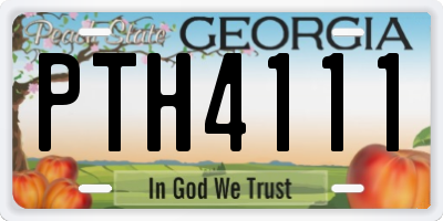 GA license plate PTH4111