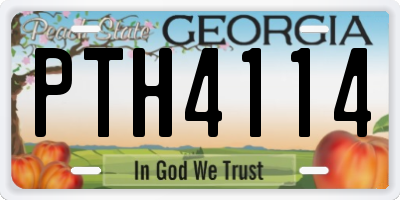 GA license plate PTH4114