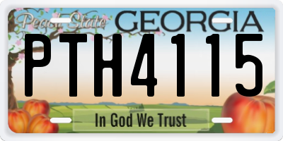 GA license plate PTH4115