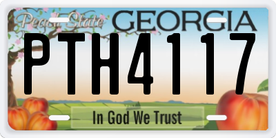 GA license plate PTH4117
