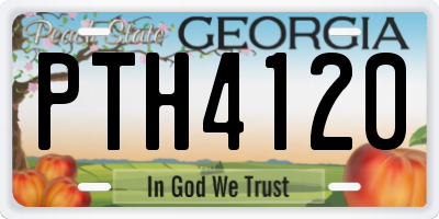 GA license plate PTH4120