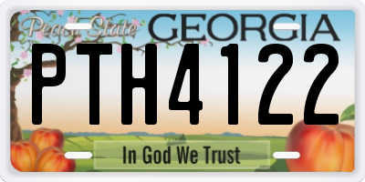 GA license plate PTH4122