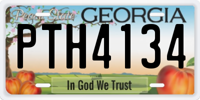 GA license plate PTH4134
