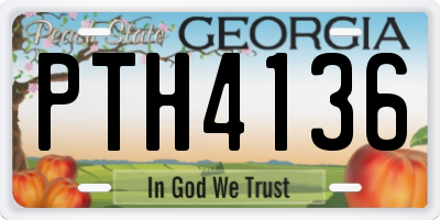 GA license plate PTH4136