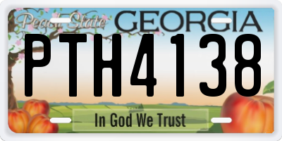 GA license plate PTH4138