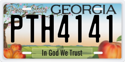 GA license plate PTH4141