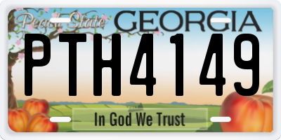 GA license plate PTH4149