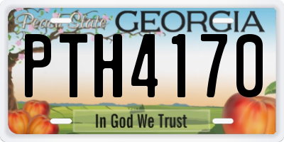 GA license plate PTH4170