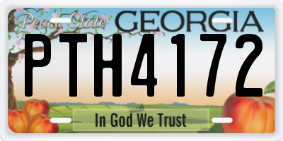 GA license plate PTH4172
