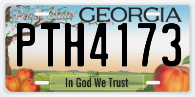 GA license plate PTH4173